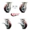 Service Caster 6 Inch Kingpinless Poly on Polyolefin Wheel Caster Swivel Locks 2 Brakes, 2PK SCC-KP30S620-PPUR-BSL-2-SLB-2 - alternate 6
